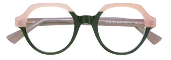 lafont film handmade in france optical prescription eyewear glasses round modern contemporary ladies female bold character funky 4047 green pink front