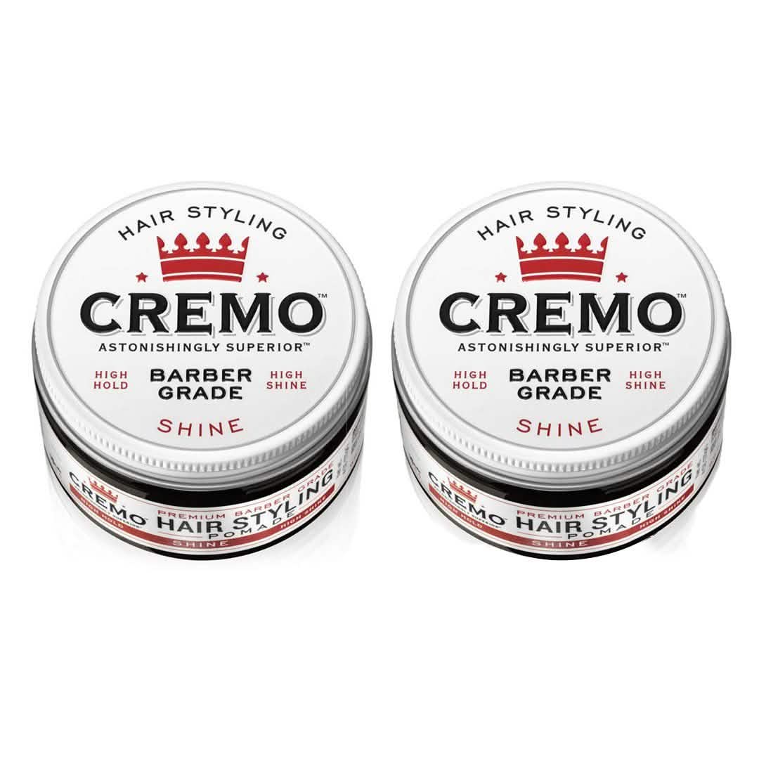 2-Pack: Cremo Premium Barber Grade Hair Styling Shine Pomade 4oz