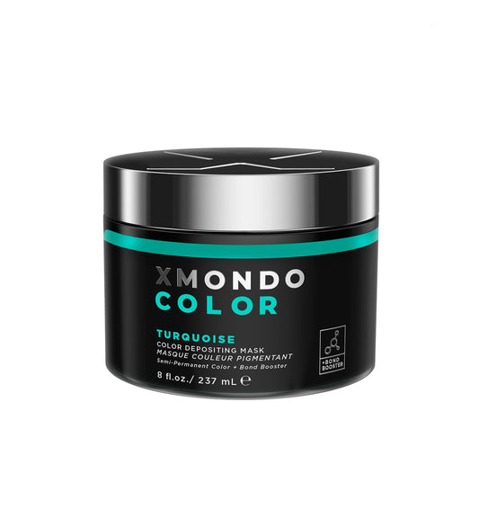 XMONDO Color Turquoise Depositing Mask & Semi-Permanent Turquoise Dye | Infused with Bond Booster Technology & Hyaluronic Acid for Nourishment, Revitalization & Repair, Vegan Formula, 8 Fl Oz 1-Pack