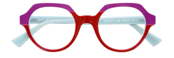 lafont film handmade in france optical prescription eyewear glasses round modern contemporary ladies female bold character funky 6098 red purple front